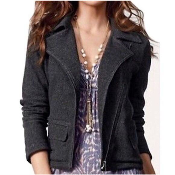 CAbi Jackets & Blazers - Cabi #775 Moto Jacket Asymmetrical Zip French Terry Knit Sz XL Charcoal Gray